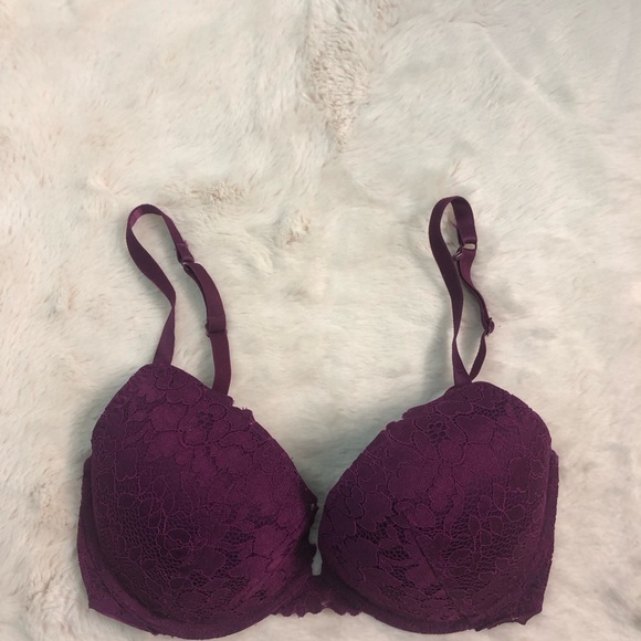 Lasenza Dark Purple Lace Push Up Bra 32DD - Picture 1 of 2